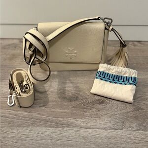 Tory Burch Thea Web Flap Crossbody - New Ivory